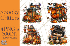Spooky Fall Forest Woodland Halloween Animals PNG Product Image 1