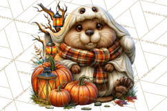 Spooky Fall Forest Woodland Halloween Animals PNG Product Image 2