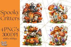 Spooky Fall Forest Woodland Halloween Animals PNG Product Image 1