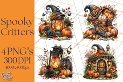 Spooky Fall Forest Woodland Halloween Animals PNG Product Image 1