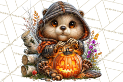 Spooky Fall Forest Woodland Halloween Animals PNG Product Image 4