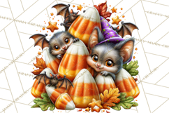 Spooky Fall Forest Woodland Halloween Animals PNG Product Image 3