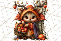 Spooky Fall Forest Woodland Halloween Animals PNG Product Image 3