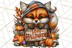 Spooky Fall Forest Woodland Halloween Animals PNG Product Image 4