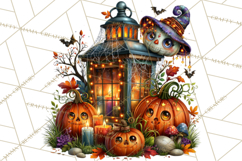 Spooky Fall Forest Woodland Halloween Animals PNG Product Image 2