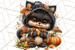 Spooky Fall Forest Woodland Halloween Animals PNG Product Image 5