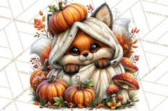 Spooky Fall Forest Woodland Halloween Animals PNG Product Image 2