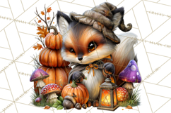 Spooky Fall Forest Woodland Halloween Animals PNG Product Image 3