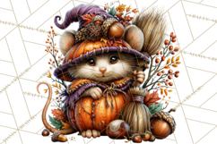Spooky Fall Forest Woodland Halloween Animals PNG Product Image 5
