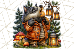 Spooky Fall Forest Woodland Halloween Animals PNG Product Image 3