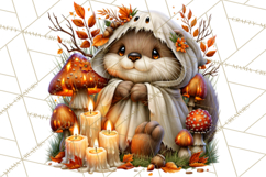 Spooky Fall Forest Woodland Halloween Animals PNG Product Image 2