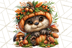 Spooky Fall Forest Woodland Halloween Animals PNG Product Image 3