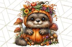 Spooky Fall Forest Woodland Halloween Animals PNG Product Image 4