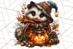 Spooky Fall Forest Woodland Halloween Animals PNG Product Image 2