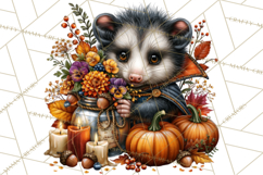 Spooky Fall Forest Woodland Halloween Animals PNG Product Image 4