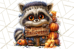 Spooky Fall Forest Woodland Halloween Animals PNG Product Image 3