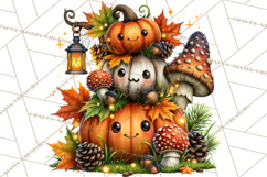 Spooky Fall Forest Woodland Halloween Animals PNG Product Image 3