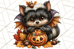 Spooky Fall Forest Woodland Halloween Animals PNG Product Image 3