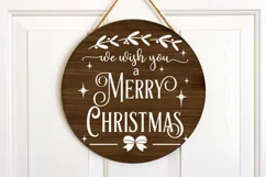 Christmas sign svg We wish you a Merry Christmas ornament Product Image 5