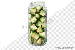 Watercolor illustration of avocados in a container PNG Product Image 1