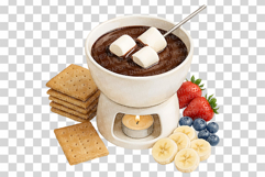 Smores Dessert | Watercolor PNG Chocolate Marshmallow Bakery Product Image 12
