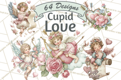 Cupid and Cherub Valentine Clipart PNG Romantic Love Product Image 1