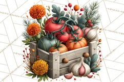 Summer's Bounty Harvest Floral Cottagecore Garden PNG Product Image 4