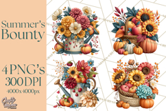 Summer's Bounty Harvest Floral Cottagecore Garden PNG Product Image 1