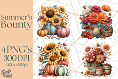 Summer's Bounty Harvest Floral Cottagecore Garden PNG Product Image 1