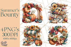 Summer's Bounty Harvest Floral Cottagecore Garden PNG Product Image 1
