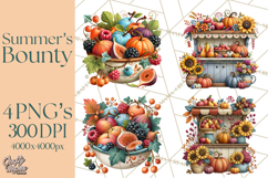 Summer's Bounty Harvest Floral Cottagecore Garden PNG Product Image 1