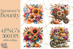 Summer's Bounty Harvest Floral Cottagecore Garden PNG Product Image 1