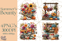 Summer's Bounty Harvest Floral Cottagecore Garden PNG Product Image 1