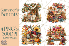 Summer's Bounty Harvest Floral Cottagecore Garden PNG Product Image 1