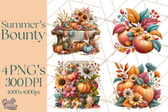 Summer's Bounty Harvest Floral Cottagecore Garden PNG Product Image 1
