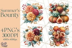 Summer's Bounty Harvest Floral Cottagecore Garden PNG Product Image 1