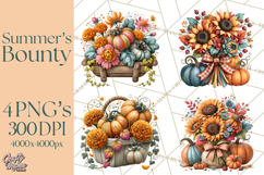 Summer's Bounty Harvest Floral Cottagecore Garden PNG Product Image 1