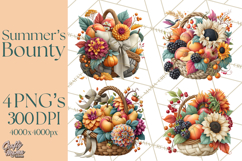 Summer's Bounty Harvest Floral Cottagecore Garden PNG Product Image 1