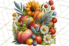 Summer's Bounty Harvest Floral Cottagecore Garden PNG Product Image 2