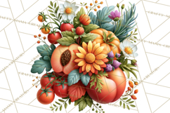Summer's Bounty Harvest Floral Cottagecore Garden PNG Product Image 3