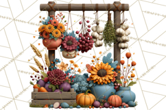 Summer's Bounty Harvest Floral Cottagecore Garden PNG Product Image 4