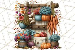 Summer's Bounty Harvest Floral Cottagecore Garden PNG Product Image 5