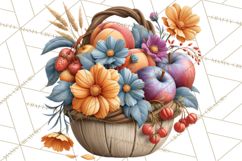 Summer's Bounty Harvest Floral Cottagecore Garden PNG Product Image 2