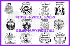 Witch Design Bundle-Goth sayings- Hand-Drawn PNG SVG Designs Product Image 1