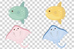 Cute Sea Animal | Clip art PNG Vector Ocean Turtle Whale eps Product Image 17