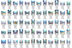 Underwater Digital Papers | Watercolor ocean sea coral fish Product Image 17