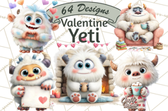 Valentine Yeti Clipart PNG Cute Love Monster Art Product Image 1