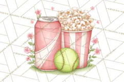 Whimsical Softball Mom Clipart PNG Game Day Mom Graphics Product Image 2