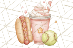 Whimsical Softball Mom Clipart PNG Game Day Mom Graphics Product Image 3
