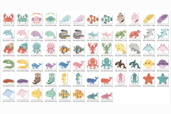 Cute Sea Animal | Clip art PNG Vector Ocean Turtle Whale eps Product Image 19